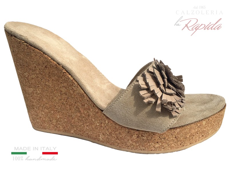 Cork Wedge Sandals Platform Women's Zeppe in Sughero da Donna