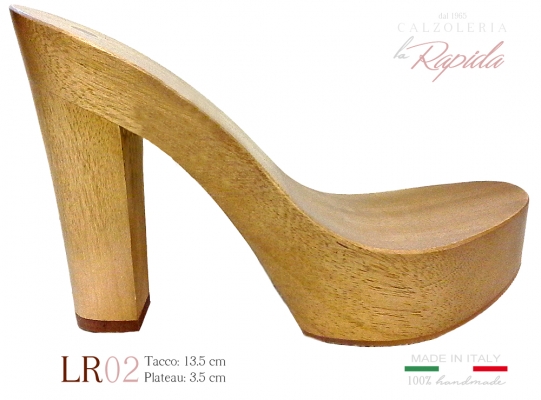 Zoccoli in legno da donna tacco largo 13 cm