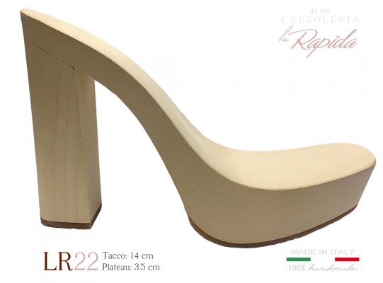 Zoccolo in legno da donna tacco alto 14 cm