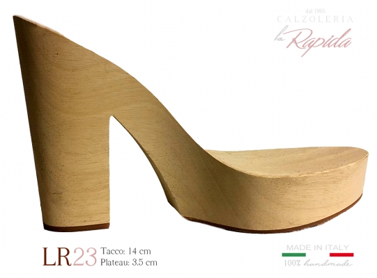 Zoccoli in legno da donna tacco largo 14 cm