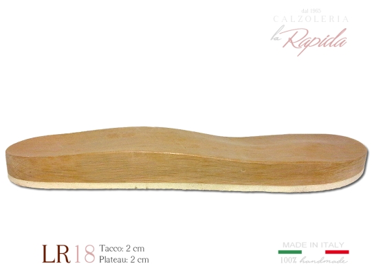 Fondo in legno da uomo tacco 2 cm