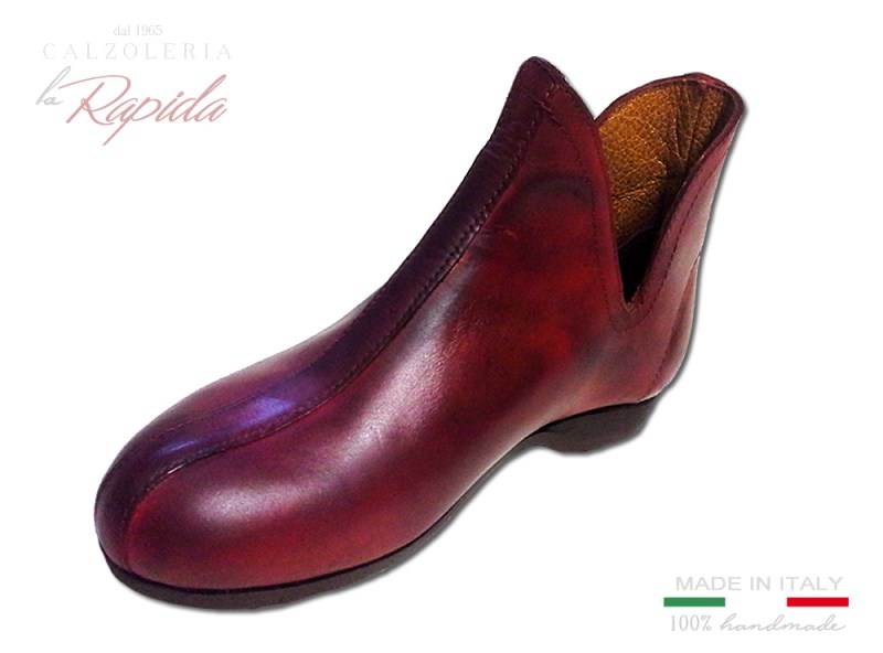 Scarpe da elfo stile medievali in pellecolor vignaccia | La Rapida