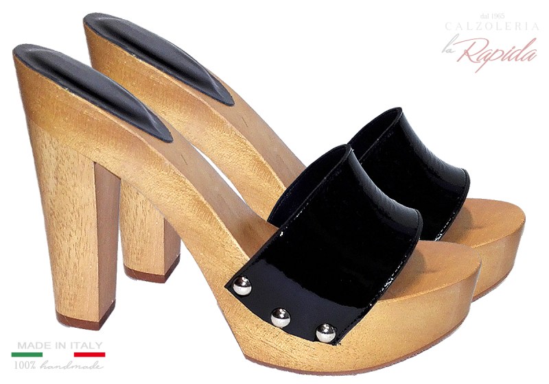 Zoccoli Neri Artigianali In Legno Vendita Online Moda 2024