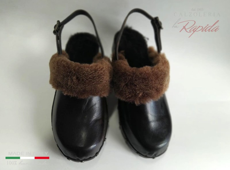 ► Sabot sandali donna invernali con pelliccia | Collezione autunno inverno | LA RAPIDA
