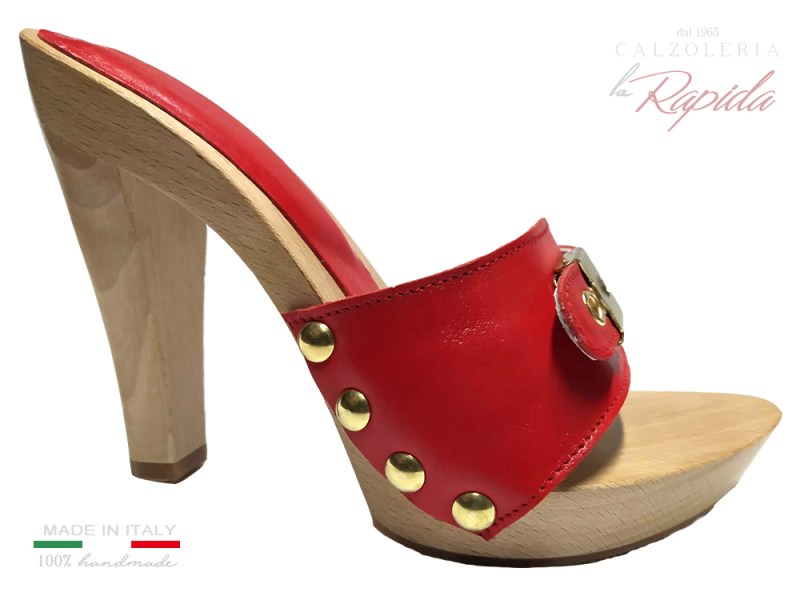 ► Zoccoli donna in legno con fascia e fibbia regolabile | LA RAPIDA