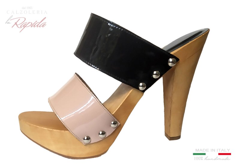 Zoccoli Alti Donna 2024 con Borchie Moda Primavera Estate 2 Fasce | La Rapida