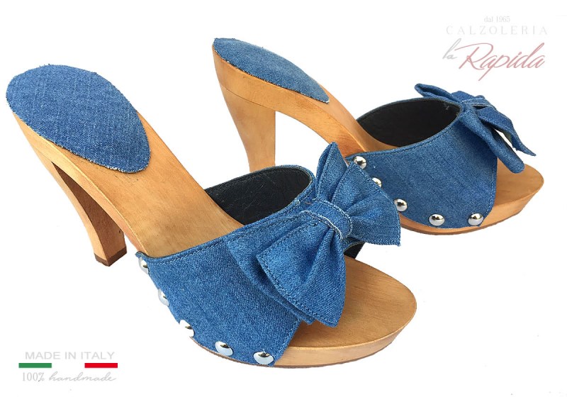 Zoccoli con Fiocco Artigianali Tacco in Legno | Estate 2024