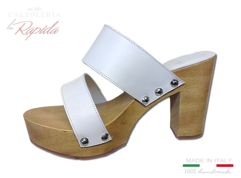 Zoccoli Donna Bianchi 2024 Moda Primavera Estate Doppia Fascia